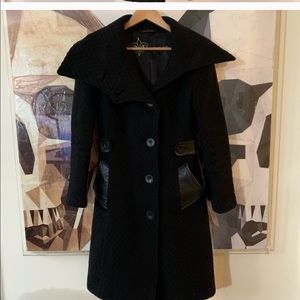 Mackage woven textured virgin wool belted coat